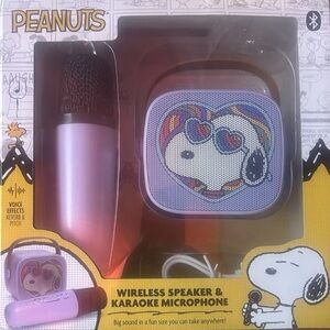 🔥🐶Peanuts Purple Wireless Speaker & Karaoke Microphone🔥🐶